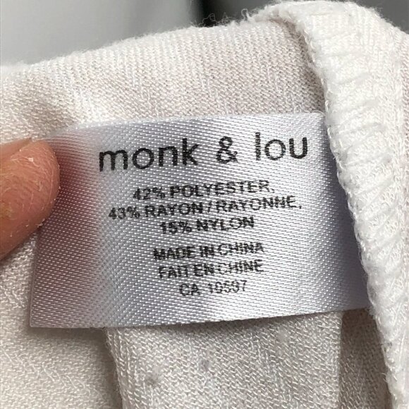 Monk & Lou White loungewear joggers Sweatpants Pockets  size LG - Picture 9 of 16